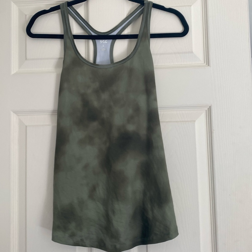 DSG size small green tie dye style athletic tank top